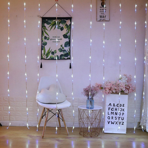 3x3m Led Cachoeira Cortina Icicle String Luzes Natal - Imagem 4