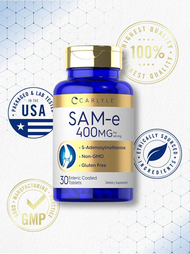 Suplemento Carlyle Sam-e 400 Mg | 30 Comprimidos | Comprimid - Imagem 4