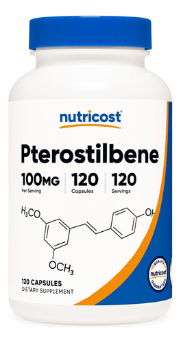 Nutricost Pterostilbeno 100mg, 120 Cápsulas - Não Ogm, Sem G