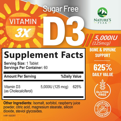 Vitamina Diu (125 Mcg) - Vitamina D Mastigável De Alta Potên - Imagem 2