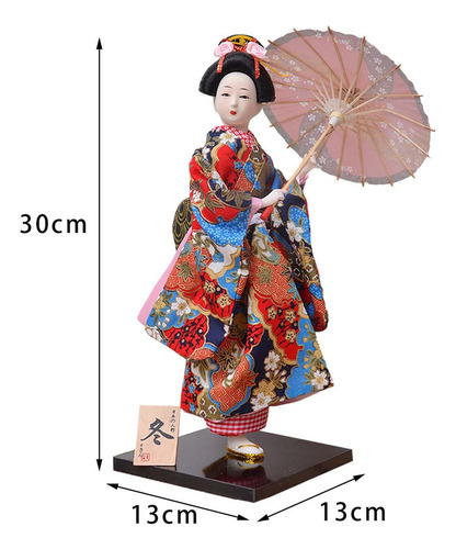 Bonecas Geisha Japonesas, Artesanato, 30cm, Bonecas Kimono, - Imagem 10