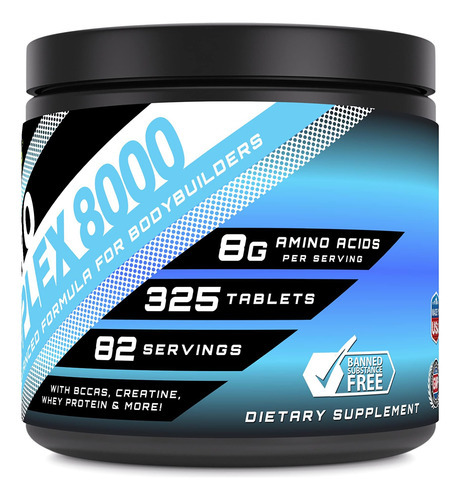 Suplemento Complexo De Amino Muscular Incrível | 8000 Mg Por