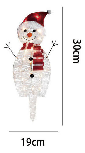 Conjunto De 3 Enfeites De Natal Com Luzes, Boneco De Neve - Imagem 8