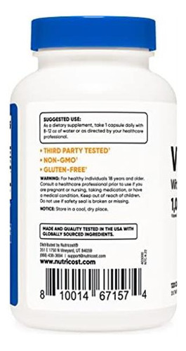 Vitamina C Nutricost 1000 Mg 120 Cápsulas - Imagem 3