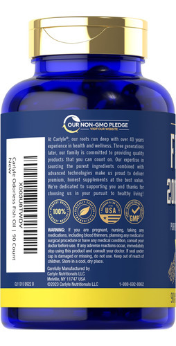 Suplemento De Óleo De Peixe Carlyle 2000 Mg | 600 Mg De Ômeg - Imagem 3