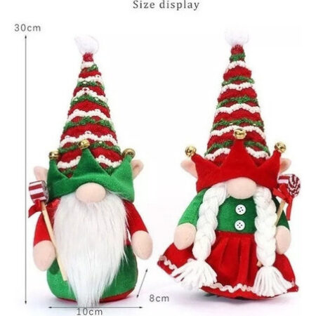 2 Peças Enfeite De Boneca Elfo Sem Rosto Natalino - Imagem 3