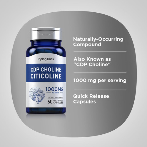 Piping Rock Cdp Colina Citicolina 1000mg | 60 Cápsulas | Sup - Imagem 4