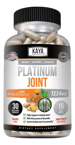 Kaya Naturals Platinum Mobility Açafrão - Bioperina, Glucosa