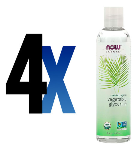 Glicerina Vegetal Orgânica Now Foods 237 Ml Importado 4un - Imagem 2