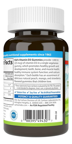 Carlson - Gomas De Vitamina D3 Para Crianças, 1000 Ui (25 Mc - Imagem 8