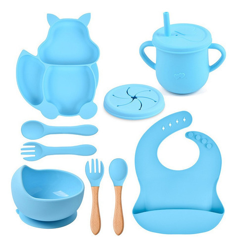 Conjunto De Talheres De Silicone Baby Squirrel De 9 Peças - Imagem 9
