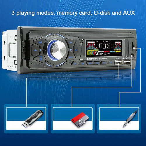 Leitor De Música De Carro Automático Bt Mp3 Player Receptor - Imagem 3