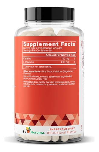 Pílulas De Cafeína Elite Com L-teanina " Suplementos Energét - Imagem 7