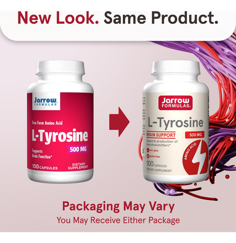Jarrow Fórmulas L-tyrosine 500 Mg, Suplemento Dietético, Sup - Imagem 2