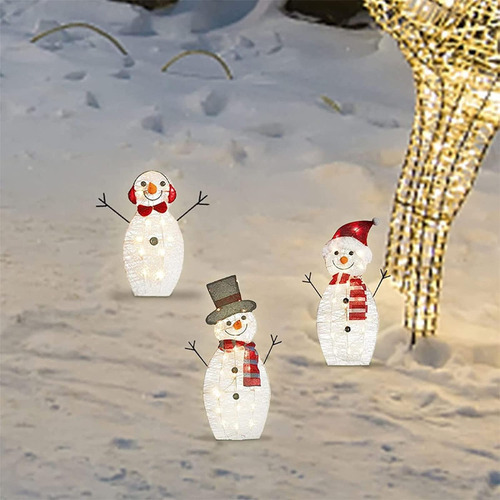 6 Peças De Luzes De Jardim De Boneco De Neve De Natal Rena - Imagem 8