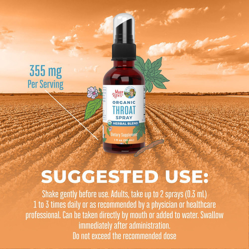 Maryruth Organics Usda Spray Orgânico Para Garganta Com Folh - Imagem 6