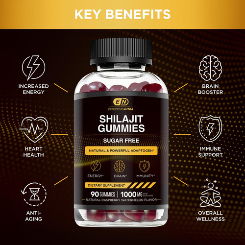 Eficaz Nutra Pure Himalayan Shilajit Gummies Para Homens E M - Imagem 2