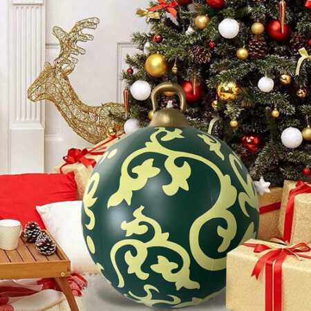 Enfeites De Bola Decorados De Natal Infláveis De Pvc Grandes - Imagem 2