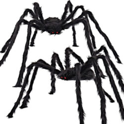 Pacote Com 2 Aranhas Peludas Grandes, Decoração De Halloween