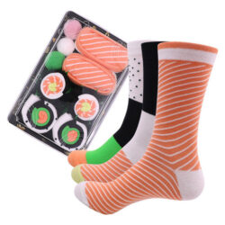 Novo Meias Médias De Sushi, 3 Pares De Sushi Funny