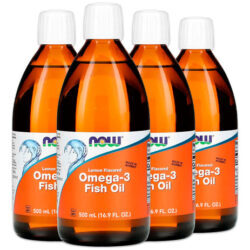 Ômega-3 Fish Oil Now Foods 500ml Sabor Limão Importado 4un