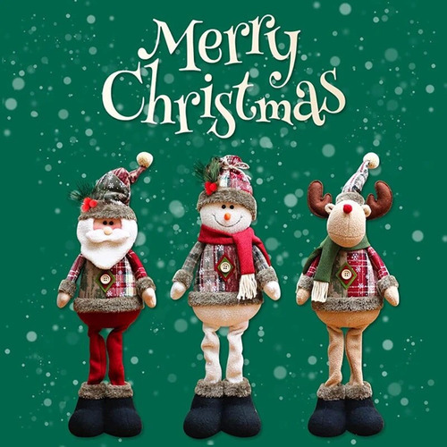 Boneca De Decoração De Natal, Rena, Boneco De Neve Em Pé - Imagem 2