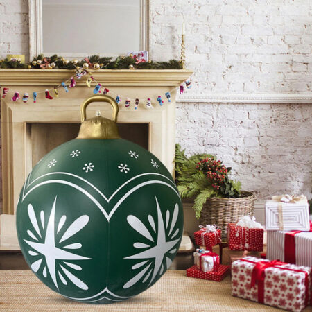 Enfeites De Bola Decorados De Natal Infláveis De Pvc Grandes - Imagem 8
