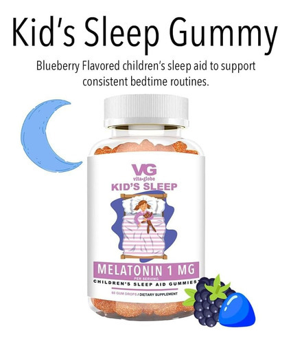 Vitaglobe Kids Sleep 1mg Gummy - Suplemento Não Transgênico - Imagem 4