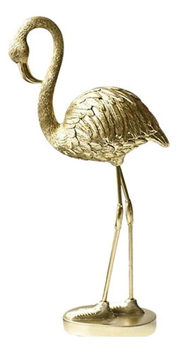 Estátua De Resina De Flamingo Dourado Escultura B B Ouro - Imagem 2