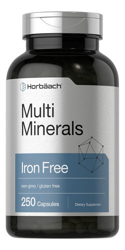Suplemento Horbaach Multi Minerals 250 Cápsulas Sem Ferro