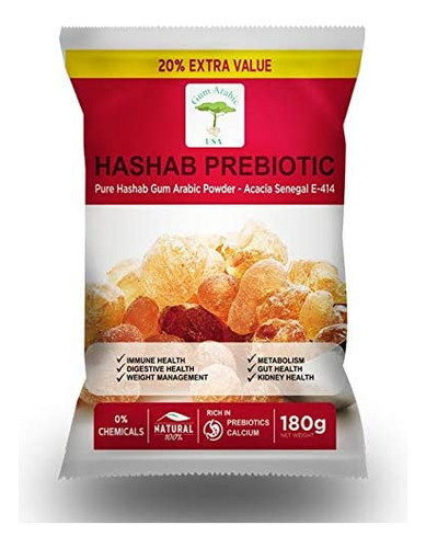 Hashab Prebiótico - E414 Acácia Senegal - Pó De Goma Arábica