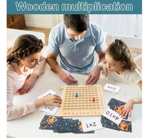 Jogo Tabuleiro De Multiplicação Montessori De Madeira Par - Imagem 6
