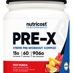 Pó Pré-treino Nutricost Pre-x Xtreme Fruit Punch 60 Ser