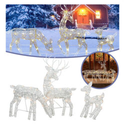 [ Conjunto De 3 Luzes Decorativas De Rena De Natal Glowing