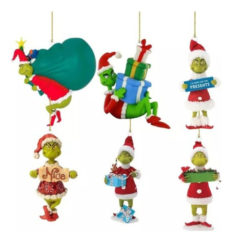 Nuevo 6 Grinch Doll Christmas Decoration Tree Hanging