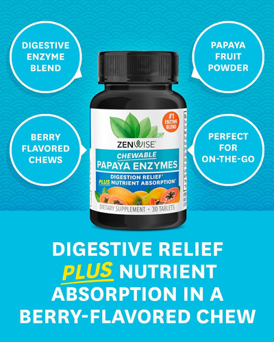 Zenwise Health Enzimas Digestivas De Mamão Com Bromelaína Pa - Imagem 3
