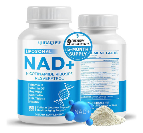 Nurafuse Liposomal Nad+ Trans-resveratrol 6000mg Com Vinho T