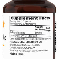 Monoherb L-fenilalanina 500 Mg Por Cápsula - 90 Cápsulas Veg
