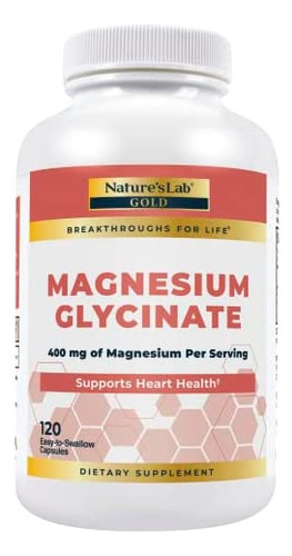 Natures Lab Gold Magnésio Glicinato 400 Mg - Suporta Saúde