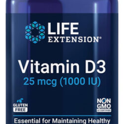 Life Extension Vitamina D3 25 Mcg (1000 Ui) Promove A Saúde