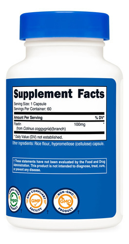 Suplemento Nutricost Fisetina Em Cápsulas 100mg, 60 Cápsulas - Imagem 5
