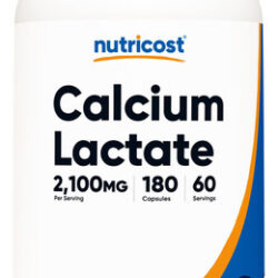Suplemento Nutricost De Lactato De Cálcio 2.100 Mg 180 Cápsu