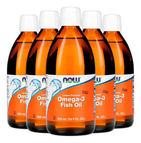 Ômega-3 Fish Oil Now Foods 500ml Sabor Limão Importado 5un