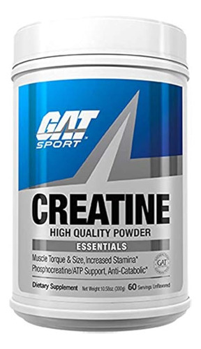 Gat Sport Creatine, 60 Porções Sem Sabor, 10,58 Onças (300g)