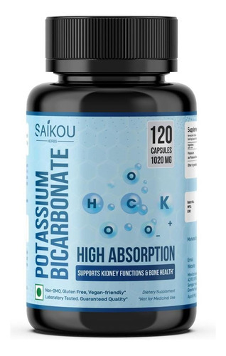 Suplemento De Potássio 1020 Mg De Bicarbonato De Potássio De