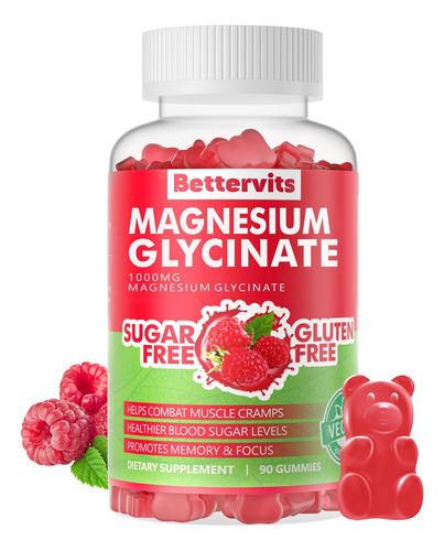 Bettervits 90 Ct Magnésio Glicinato Gomas 1000mg - Suplement