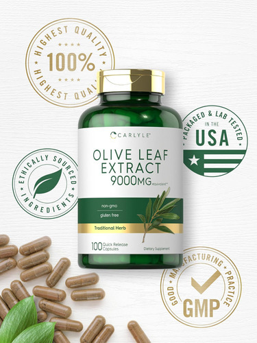 Cápsulas De Extrato De Folha De Oliveira Carlyle | 9000mg | - Imagem 6