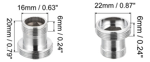 2 Adaptadores De Torneira Aeradora De Rosca Macho 16x6mm A 2 - Imagem 3