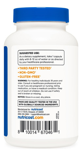 Cápsulas De Extrato De Mirra Nutricost 650 Mg, 120 Cápsulas - Imagem 4