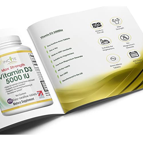 Incite Nutrition Vitamina D 5000 Iu - 400 Microcomprimidos P - Imagem 7